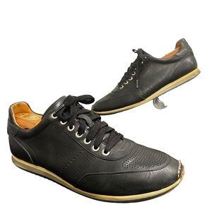 Magnanni Pueblo Black Leather Lace Up Sneakers Size 9.5